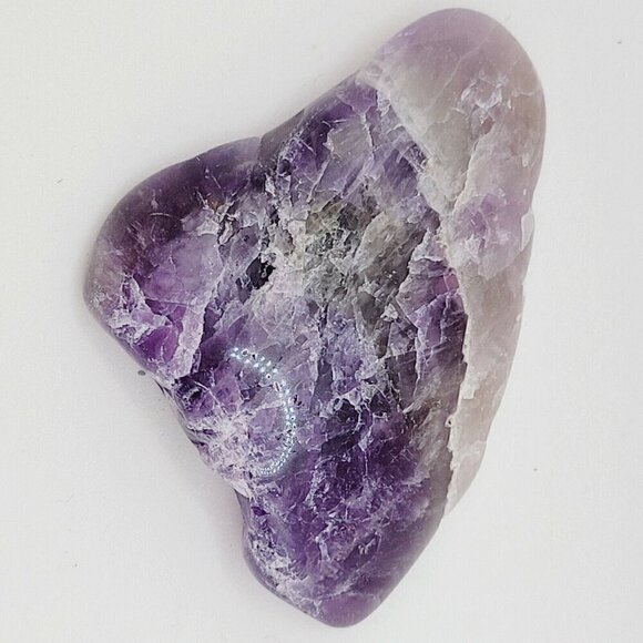 Amethyst Tumbled Stone Flat Back Triangular Great For Beaded Cabochon Striations - Picture 2 of 5